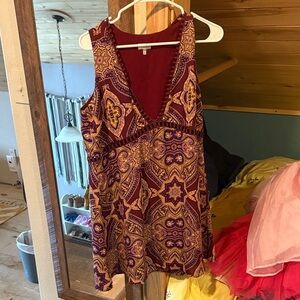 Tobi Burgundy Sleeveless Dress